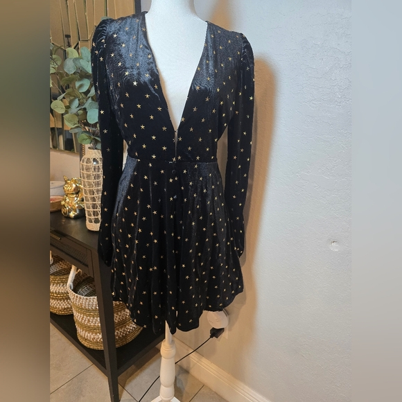 Buddy Love Black Dress with Gold Star Pattern - Picture 9 of 9